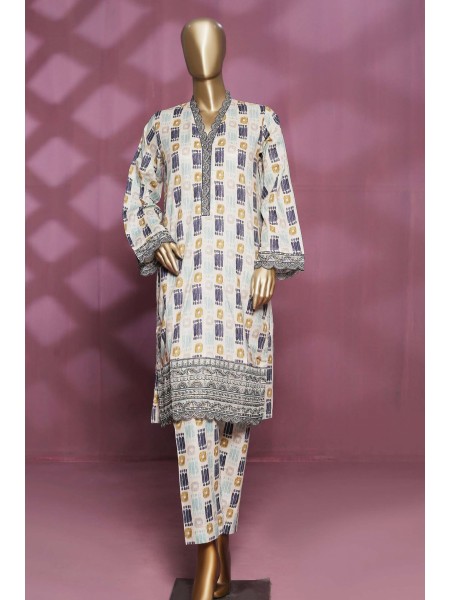 Naz by Bin Saeed Stitched 2 Piece Emb Lawn Collection'2023-SMLSTF-059-Skin