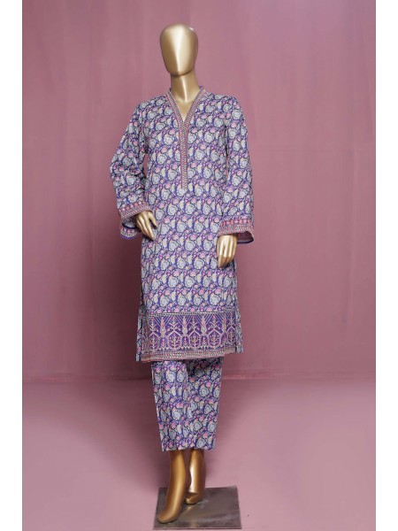 Naz by Bin Saeed Stitched 2 Piece Emb Lawn Collection'2023-SMLSTF-062-Blue