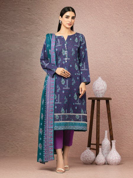 Ace Women's A-WSDWK22-422A Unstitched Purple Printed Khaddar 2 Piece