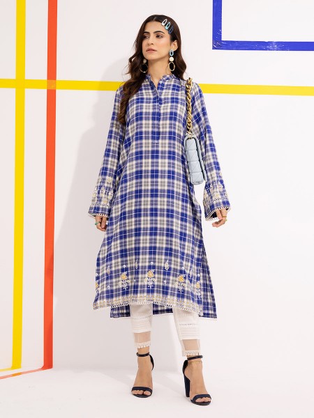 Ace Women's Blue Checkered Pret - A-W1PW22-327