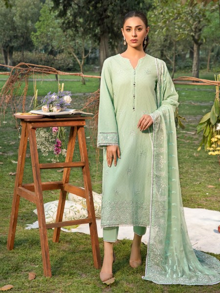 Ace Women Bahaar A-WU3P23-22794 Unstiched Mint Green Embroidered Dobby 3 Piece