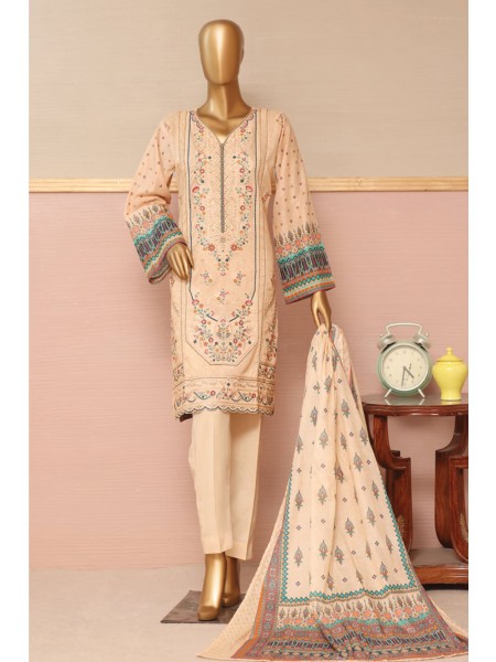 Bin Saeed Stitched 3 Piece Embroidered Summer Lawn Collection'2023-D-04-Skin