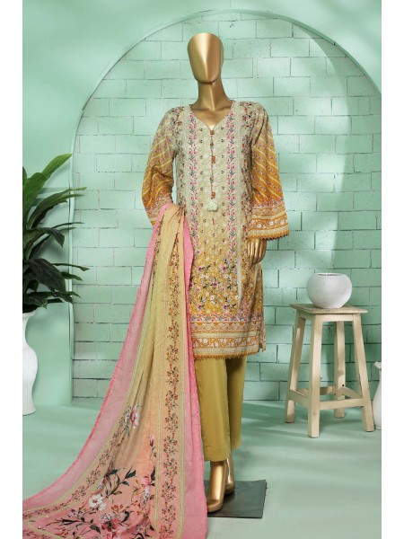 Bin Saeed Stitched 3 Piece Printed Summer Lawn Vol-02 Collection'2023-SMLF-200-Skin