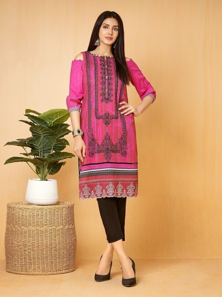 Edenrobe Women Unstitched Summer Premium - EWU22V1-23701 Unstitched Fuchsia Embroidered Lawn 1 Piece