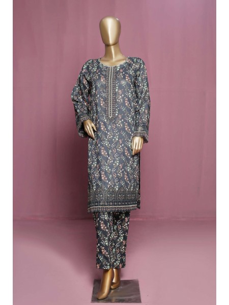 Naz by Bin Saeed Stitched 2 Piece Emb Lawn Collection'2023-SMLSTF-0023-Black
