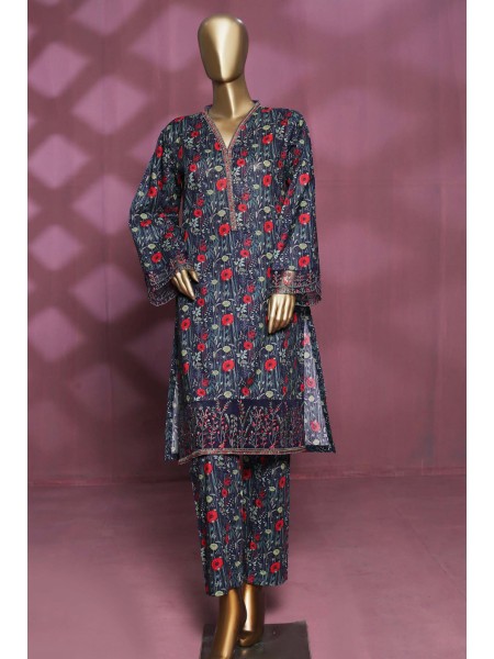 Naz by Bin Saeed Stitched 2 Piece Emb Lawn Collection'2023-SMLSTF-006-Blue