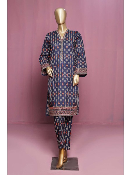 Naz by Bin Saeed Stitched 2 Piece Emb Lawn Collection'2023-SMLSTF-009-Blue