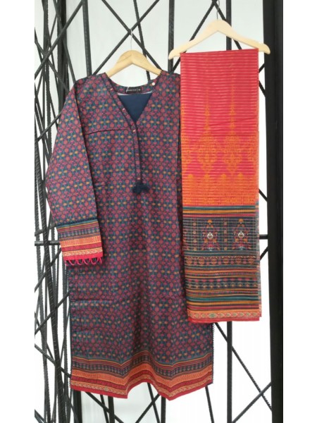 Sada Bahar Stitched 3 Piece Printed Lawn Collection'2023-DPL-1084-Blue