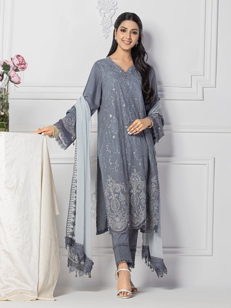 ACE Bahaar Unstitched 3Pc Embroidered Dobby Suit ACE-00413446
