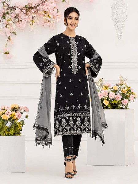 ACE Bahaar Unstitched 3Pc Embroidered Dobby Suit ACE-00413448