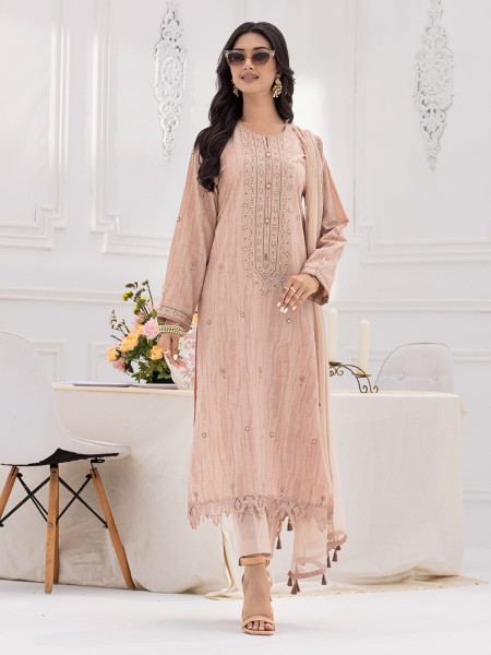 ACE Bahaar Unstitched 3Pc Embroidered Dobby Suit ACE-00413453