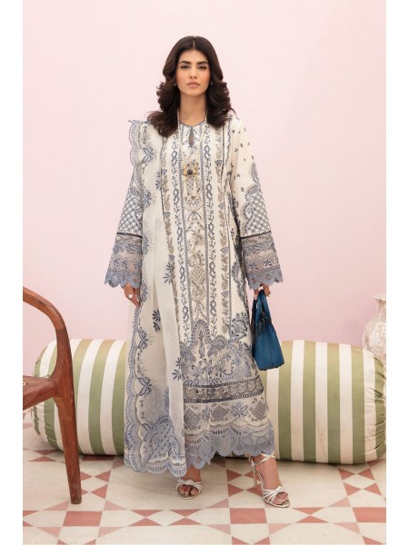 Afrozeh Unstitched 3 Piece Festive Chikankari Lawn Collection'2023-05-Snow Lagoon