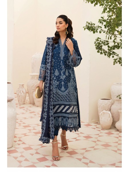 Afrozeh Unstitched 3 Piece Festive Chikankari Lawn Collection'2023-09-Azure