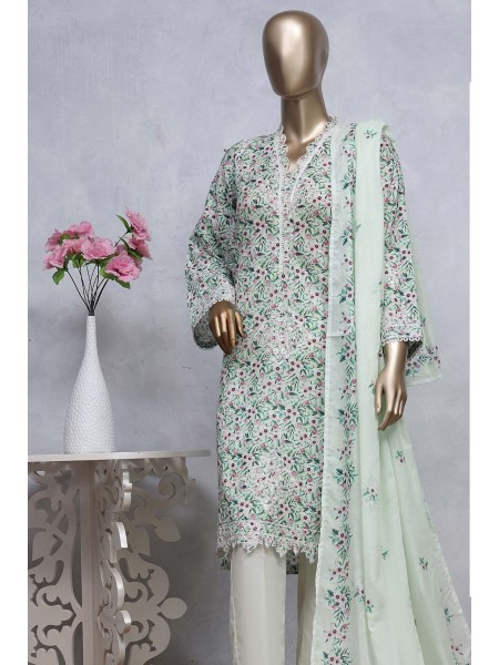 Chand Bagh by Bin Saeed Stitched 3 Piece Emb Lawn Vol-02 Collection'2023-SMLF-0497-Multi