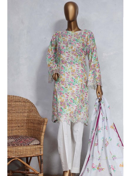 Chand Bagh by Bin Saeed Stitched 3 Piece Emb Lawn Vol-02 Collection'2023-SMLF-0501-Skin