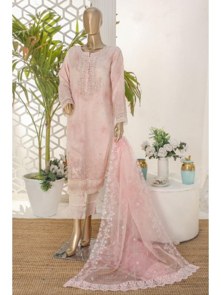 Shaahkar by Hz Stitched 3 Piece Formal Collection'2023-HZS-130-Pink