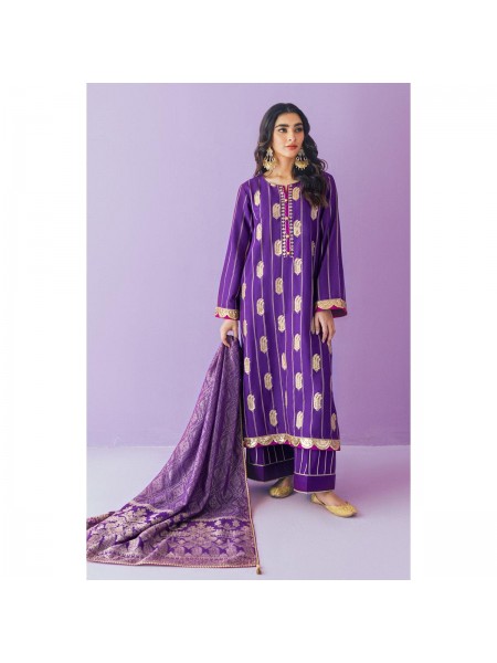 Orient Unstitched 3 Piece Embroidered Jacquard Shirt , Cambric Pant And Jacquard Dupatta For Women And Girls 424026913_PK-2008775273