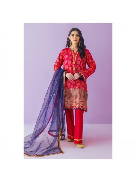 Orient Unstitched 3 Piece Embroidered Jacquard Shirt , Cambric Pant And Organza Dupatta For Women And Girls 424028829_PK-2008771841