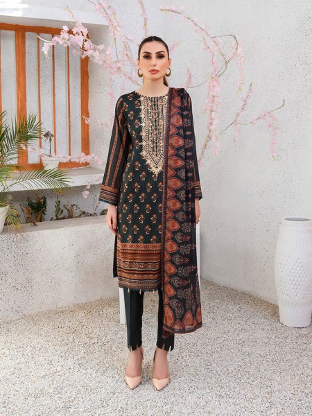 Salitex 3pc Unstitched Lawn Printed Embroidred Shirt With Lawn Printed Dupatta 424379843_PK-2010635503