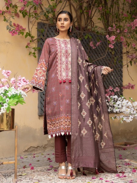 Salitex 3pc Unstitched Printed Embroidered Lawn Shirt With Screen Printed Fancy Dupatta 411836902_PK-1967592686