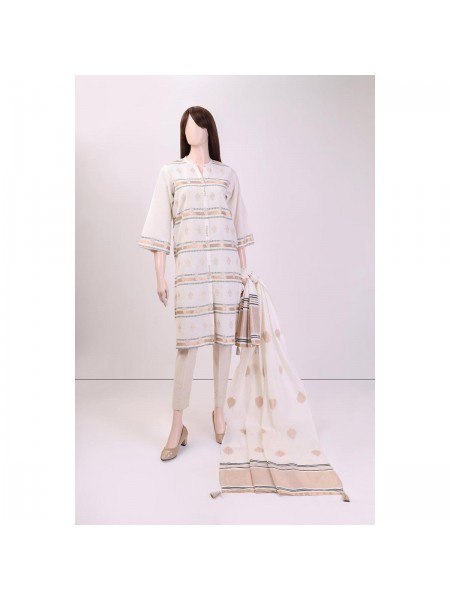 SAYA Unstitched Jacquard Cotton 3 Piece WUNS-2706 Suit For Women 421676304_PK-1992687807