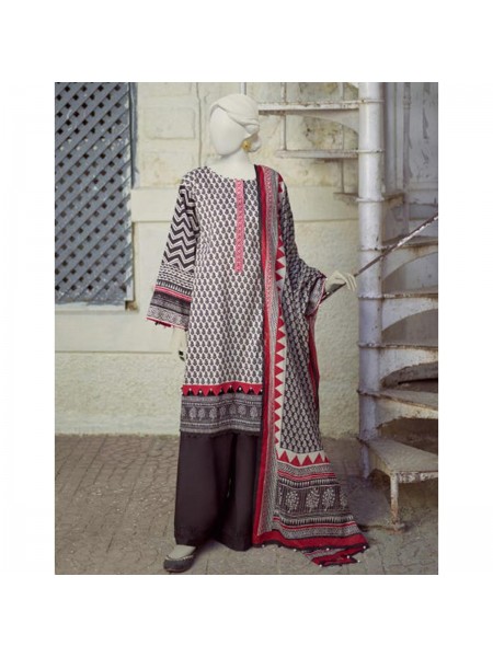 Junaid Jamshed Lawn 3 Piece Unstitched Suit for Women JLAWN-S-23-340 Basic Block