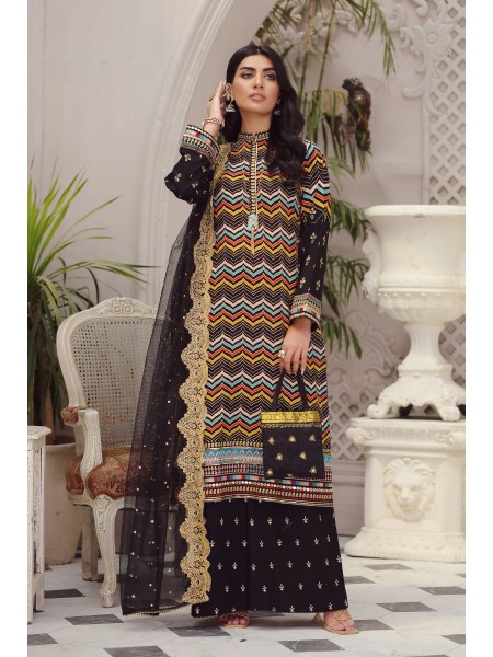 LSM 03 piece Unstitched Embroidered Lawn SG-5015