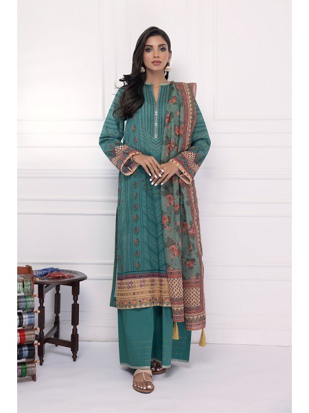 LSM 03 piece Unstitched Embroidered Lawn With Fancy Zari Dupatta LG-EA-0428
