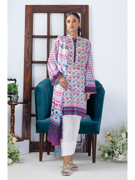 LSM 03 Piece Unstitched Printed Lawn LG-ZH-0056