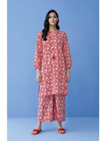 Orient Unstitched 2 Piece Printed Khaddar Shirt and Khaddar Pant - Colour: Red - Collection: Winter Print Edit23 - Design code: NRDS-23-200U RED