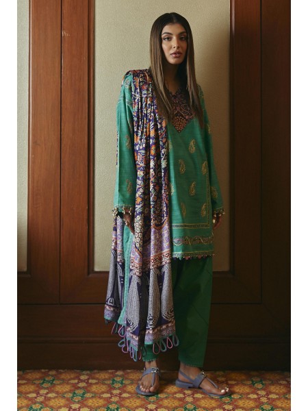 Sana Safinaz Unstitched 3 Piece Luxury Dyed Slub - Collection: Muzlin Winter 23 - Design Code: M233-012B-CP