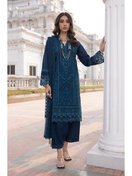 Lakhany By LSM Spring Collection 03 Piece Unstitched Embroidered Lawn With Embroidered Chiffon dupatta LG-SK-0142