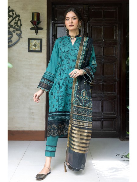 Lakhany By LSM Spring Collection 03 Piece Unstitched Embroidered Lawn With Fancy Woven dupatta LG-AM-0021