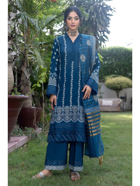 Lakhany By LSM Spring Collection 03 Piece Unstitched Embroidered Lawn With Fancy Woven dupatta LG-SK-0183