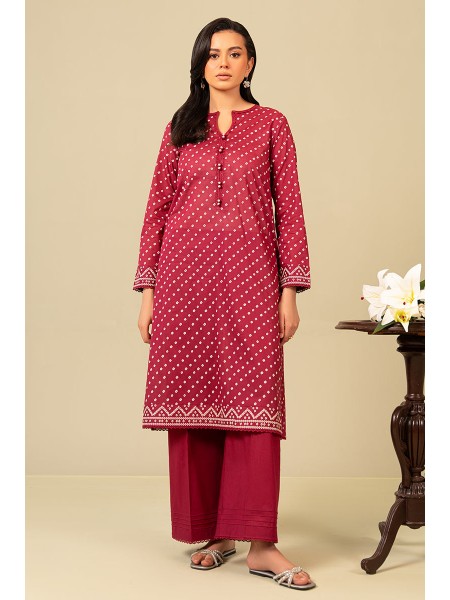 Cross Stitch Daily Lawn Cardinal Carmine 2 PC Suit For Women and Girls 489441520_PK-2306160592