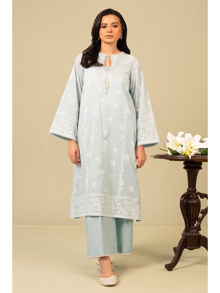 Cross Stitch Daily Lawn Sterling Blue 2 Piece Suit For Women and Girls 489433490_PK-2306154971
