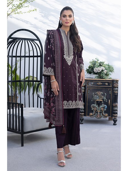 Lakhany BY LSM Spring Embroidered Vol 2 03 Piece Unstitched Embroidered with Chiffon Dupatta LG-RL-0013