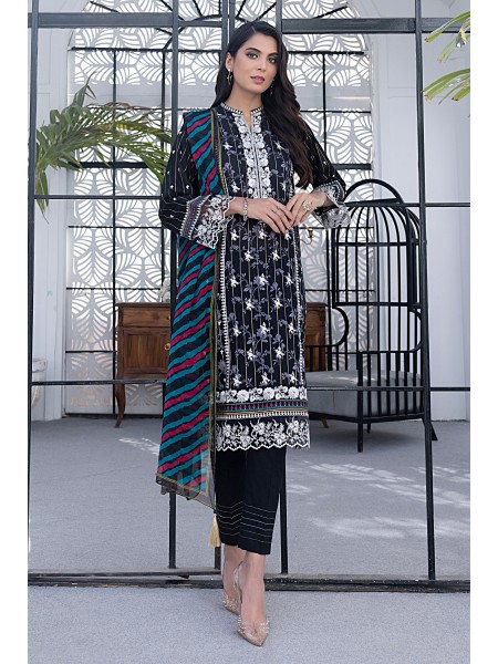 Lakhany BY LSM Spring Embroidered Vol 2 03 Piece Unstitched Embroidered with Chiffon Dupatta LG-SR-0171