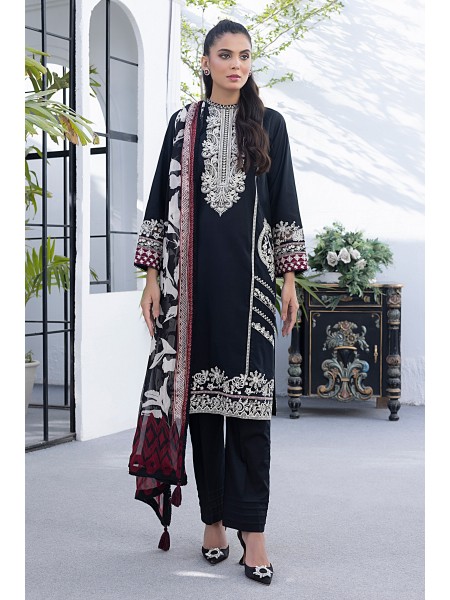 Lakhany BY LSM Spring Embroidered Vol 2 03 Piece Unstitched Embroidered with Chiffon Dupatta LG-UB-0021