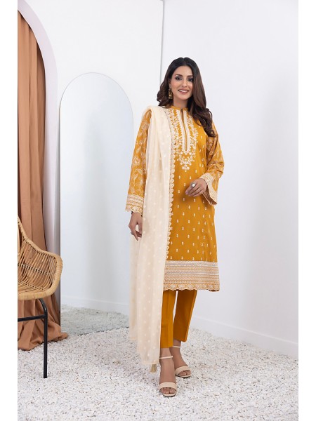 Lakhany By LSM Spring Embroidered 03 Piece Unstitched Embroidered, With Fancy Jacquard net Dupatta LG-SR-0858