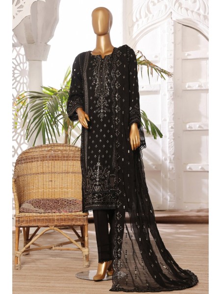 Afsany By Sada Bahar Stitched 3 Piece Luxury Formals Chiffon Vol-06 Collection'2024-CR-7-Black