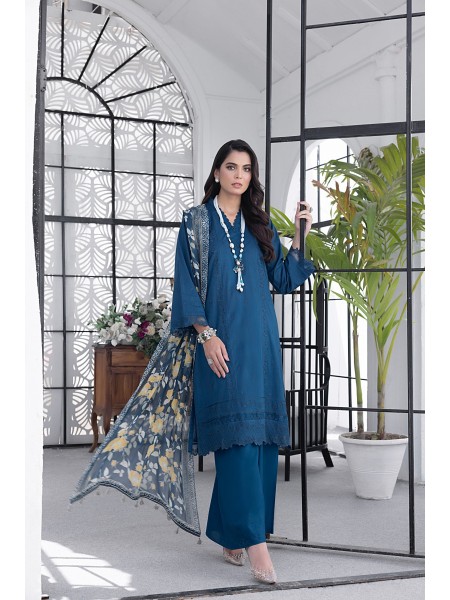 Lakhany By LSM Festive 03 Piece Unstitched Embroidered Lawn With Printed Chiffon dupatta LG-IZ-0140
