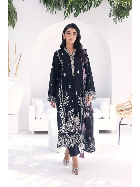 Lakhany By LSM Festive 03 Piece Unstitched Embroidered Lawn With Printed Chiffon dupatta LG-UB-0053