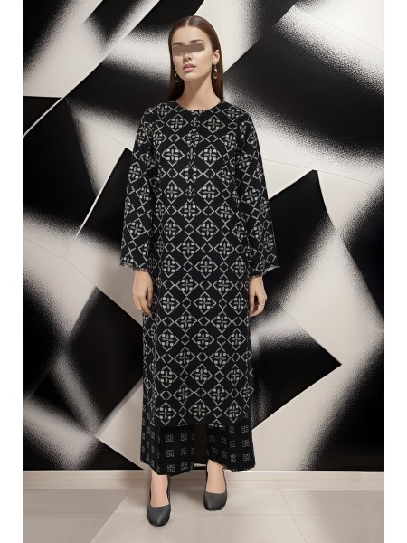 Saya Unstitched Printed Lawn 2 Piece - Color: Black - collection: Yin to Yang 2024 - Designcode: WU2P-3809