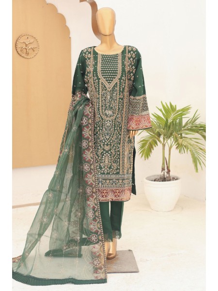 Bin Saeed Stitched 3 Piece Fancy Emb Formals Collection'2024-RTS-921-Green