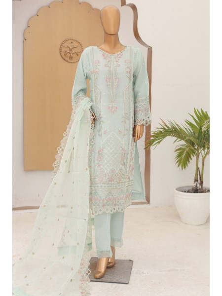 Bin Saeed Stitched 3 Piece Fancy Emb Formals Collection'2024-RTS-925-Ferozi