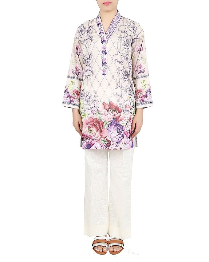 Sapphire Lawn Stitched Shirt Ready To Wear Amethyst Orchid In