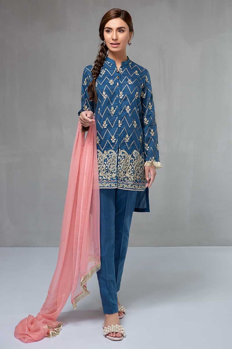 Maria B Eid Collection Suit Blue Dw 2106 - Lawncollection.pk