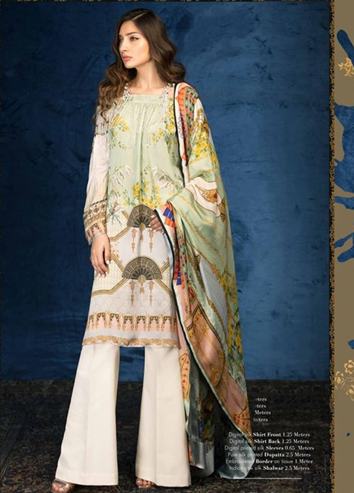 Sana Safinaz Embroidered Chiffon Unstitched 3 Piece Suit Ss18c 6b Silk