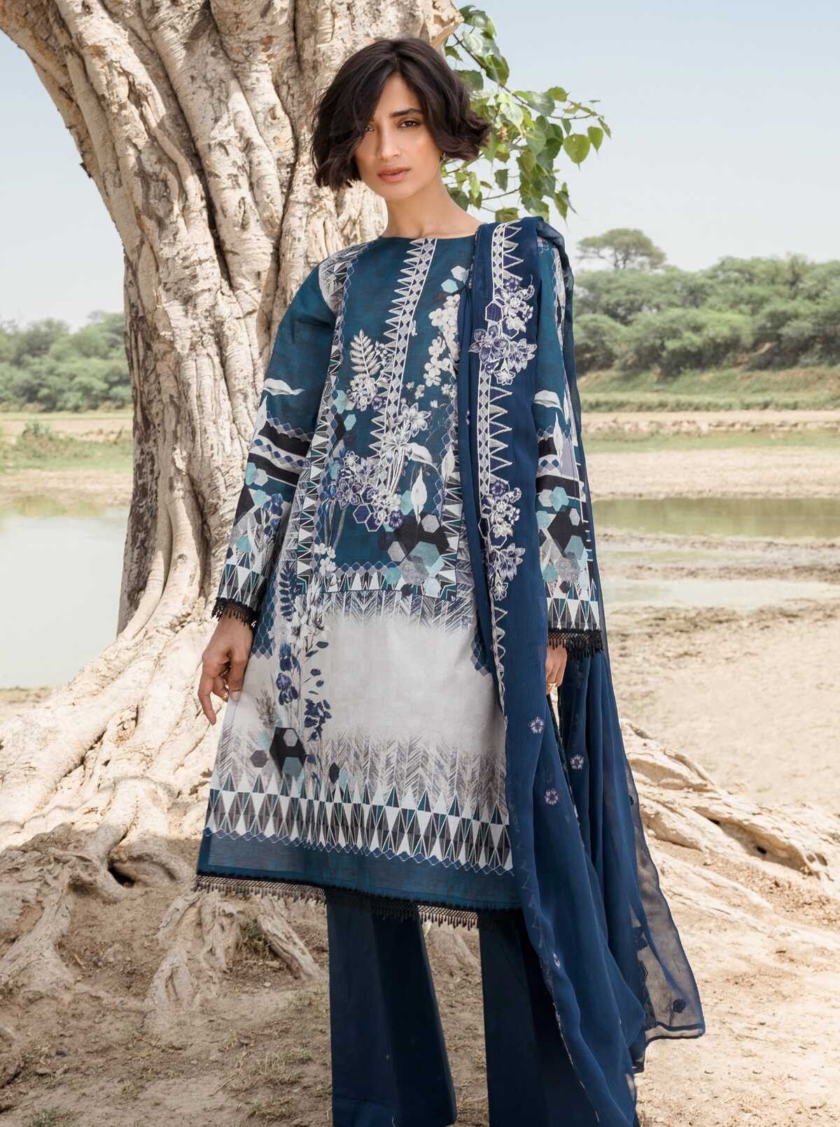 Beechtree Eid Collection Ii Ethreal Convex Lawn 3 Piece - Lawncollection.pk